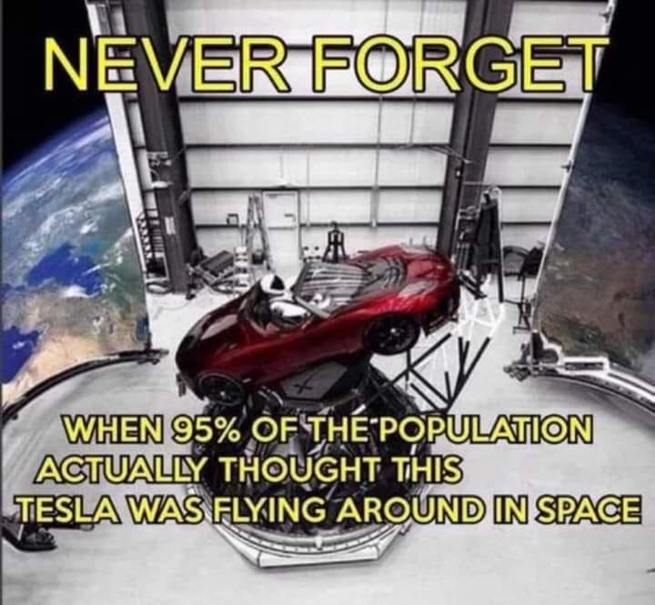 Never Forget When 95 Percent Of People Thought This Tesla Was Flying In Space